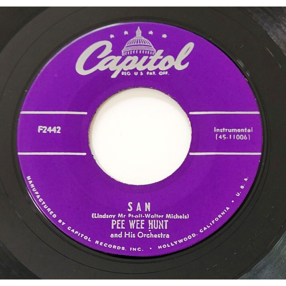Pee Wee Hunt Oh! / San 45 RPM Capitol M- Jazz '53 - Picture 2 of 2